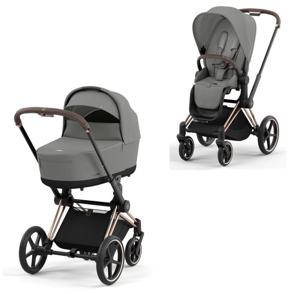 Cybex Priam Set Gestell (Rosegold) /Stoff (Mirage Grey)