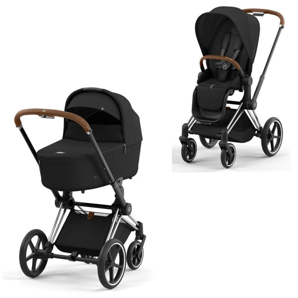 Cybex Priam Set Gestell (Chrome Brown) /Stoff (Sepia Black)