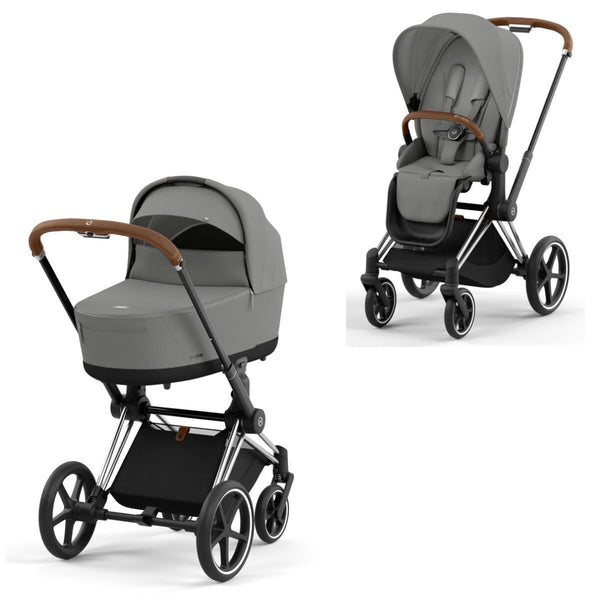 Cybex Priam Set Gestell (Chrome Brown) /Stoff (Mirage Grey)