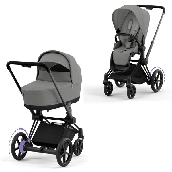 Cybex e-Priam Set Gestell (Matt Black) /Stoff (Mirage Grey)