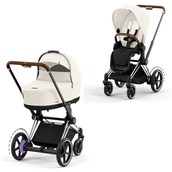 Cybex e-Priam Set Gestell (Chrome Brown) /Stoff (Off White)