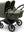 Bugaboo Donkey 5 Twin Gestell (Schwarz) / Stoff (Waldgrün) / Dach (Waldgrün) Ultimate Bundle