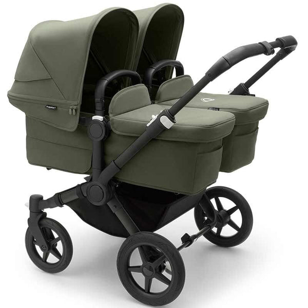 Bugaboo Donkey 5 Twin Gestell (Schwarz) / Stoff (Waldgrün) / Dach (Waldgrün) Ultimate Bundle