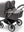 Bugaboo Donkey 5 Twin Gestell (Graphit) / Stoff (Grau Meliert) / Dach (Grau Meliert) Ultimate Bundle