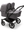 Bugaboo Donkey 5 Twin Gestell (Schwarz) / Stoff (Grau Meliert) / Dach (Grau Meliert) Ultimate Bundle