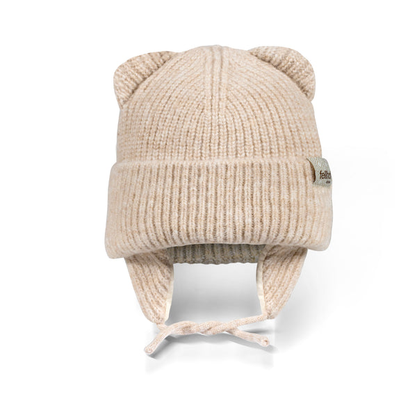 Fellhof Alpaka Babymütze Wuschel Beige