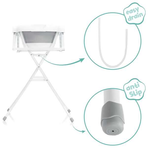 Fillikid Faltbadewanne + Ständer weiß/grau