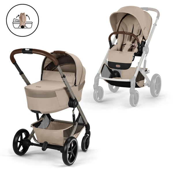 Cybex Balios S Lux mit Fold Cot Set Almond Beige