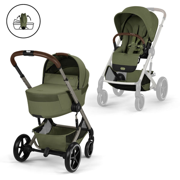 Cybex Balios S Lux mit Fold Cot Set Moss Green