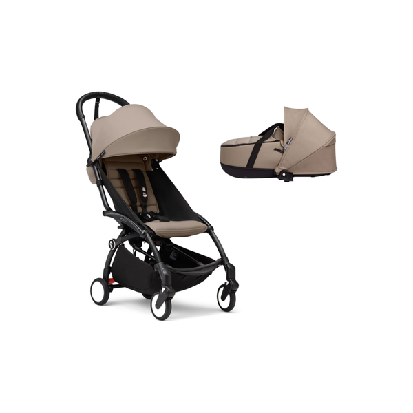 Stokke® YOYO³ Black / Taupe + Stokke Cot Taupe