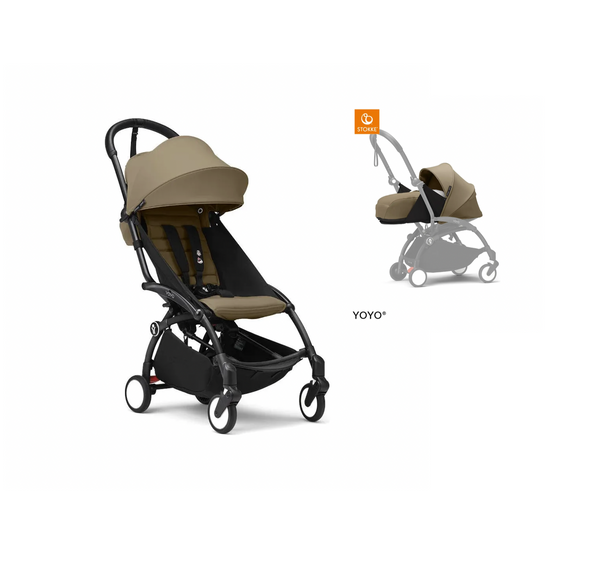 Stokke® YOYO³ Black / Toffee + Stokke Newborn Pack 0+