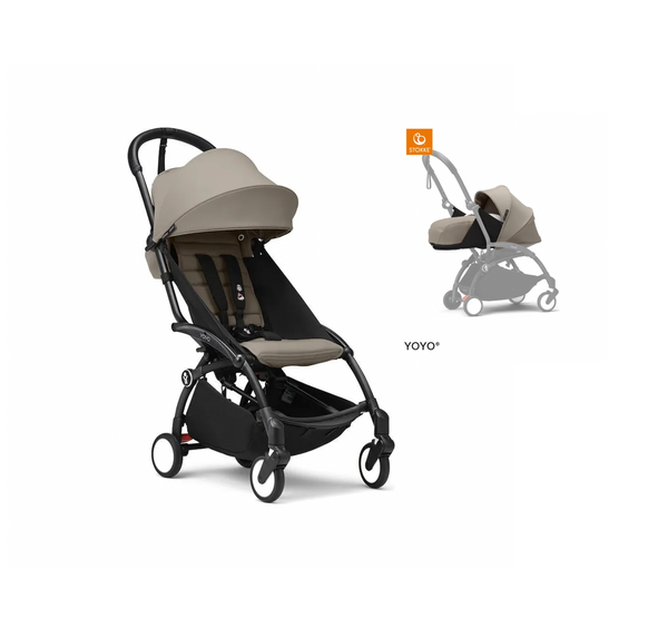Stokke® YOYO³ Black / Taupe + Stokke Newborn Pack 0+