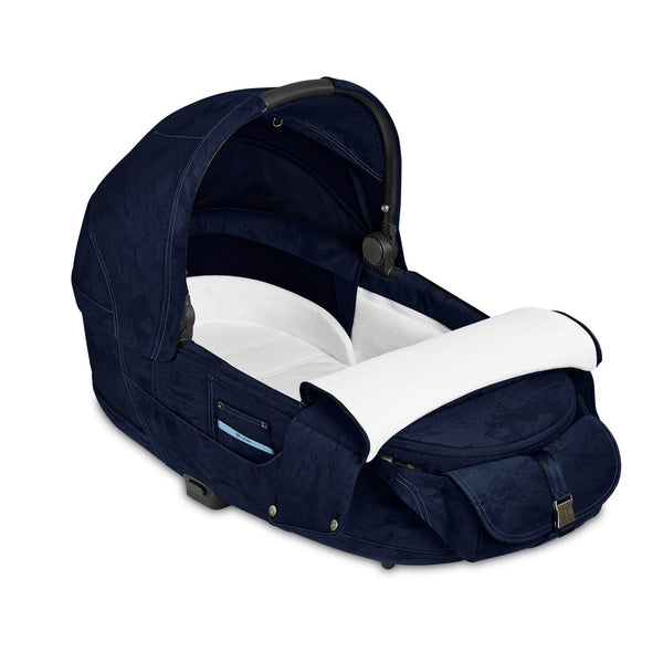 Cybex Priam Set Gestell (Matt Black) /Stoff (Rebellious Luxury Denim Blue)