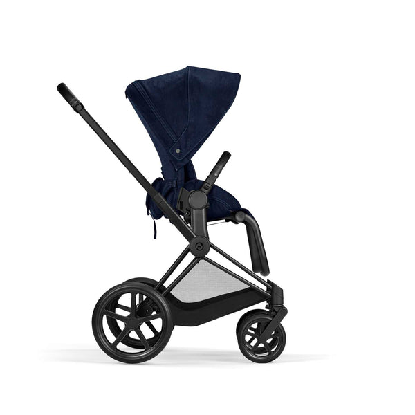 Cybex Priam Set Gestell (Matt Black) /Stoff (Rebellious Luxury Denim Blue)