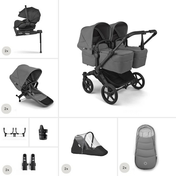 Bugaboo Donkey 6 Twin Moon Grey All-in-One Set