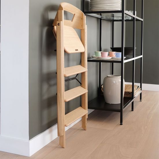 KAOS Klapp Hochstuhl aus Holz, klappbar Beach White