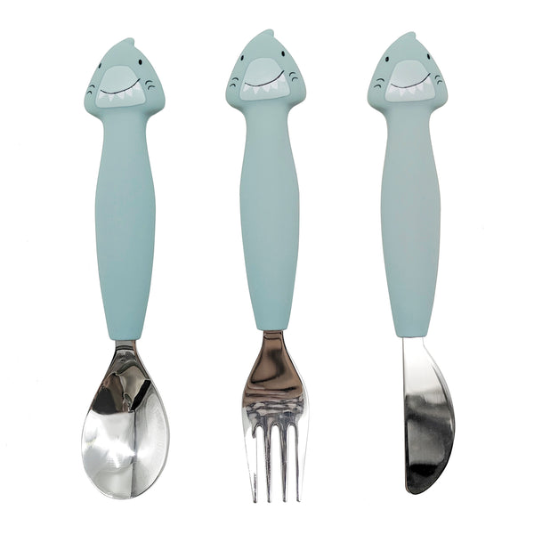 Trixie Silikon-Besteck-Set, 3er-Pack - Herr Hai