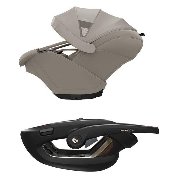 Maxi Cosi Coral Slide Pro i-Size Babyschale Sapphire Sand + Family Fix Slide Pro