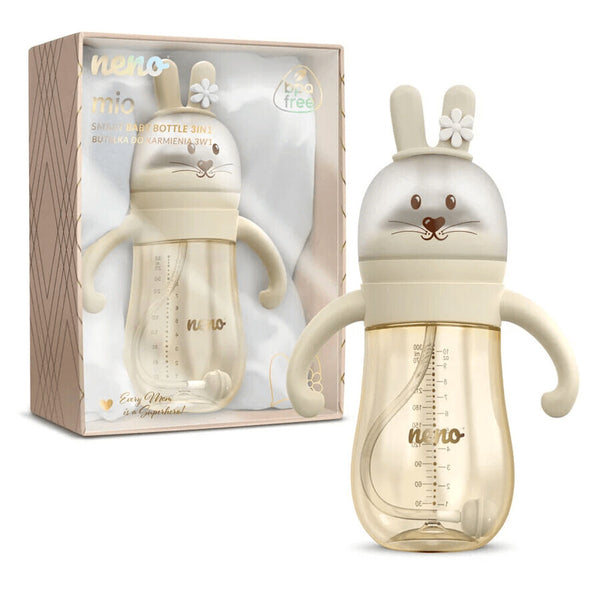 Neno Mio Trink- und Saugflasche, Creme, ab 6 Monaten, 300 ml