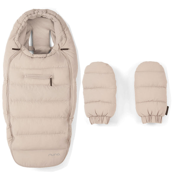 Nuna Winter-Zubehör aus Merinowolle (Fußsack & Handschuhe) Biscotti