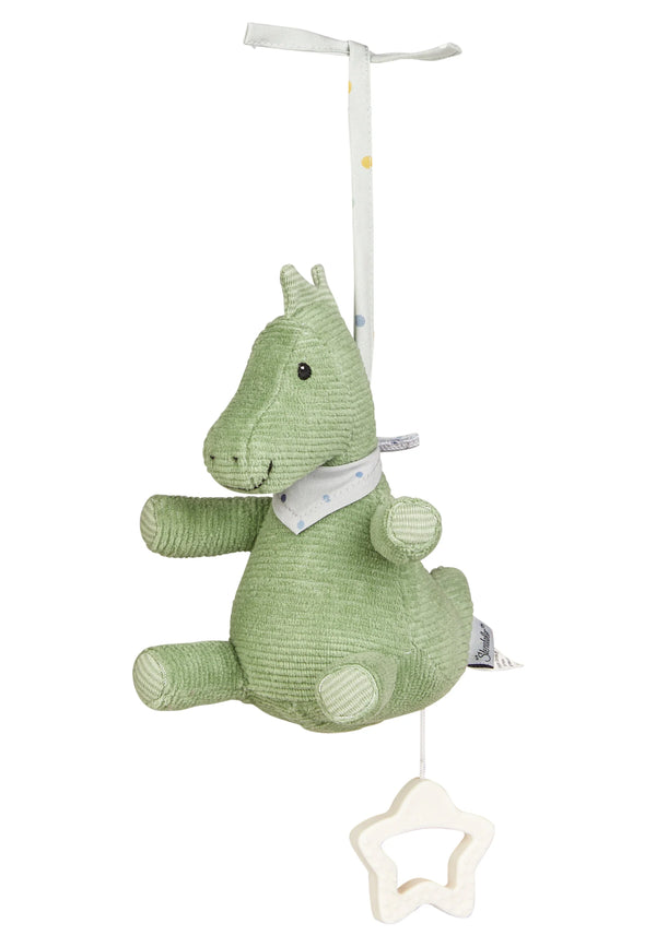 Sterntaler Spieluhr Dino Rexi in steingrün, klein