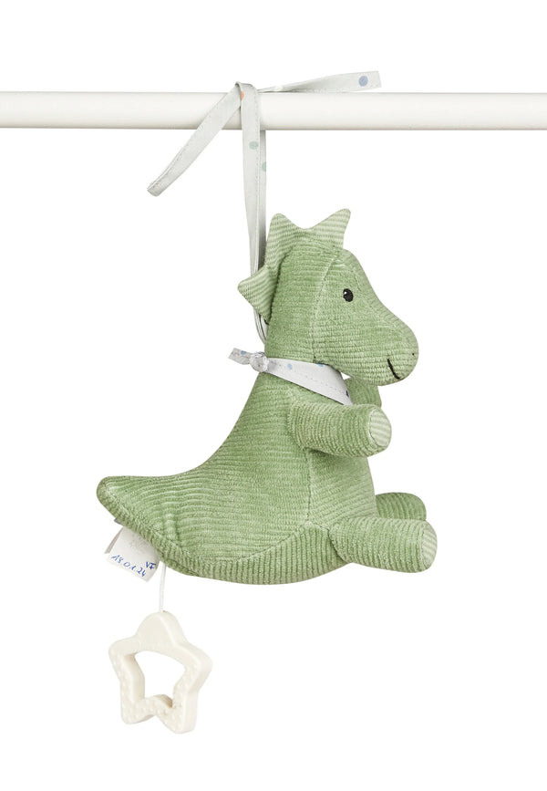 Sterntaler Spieluhr Dino Rexi in steingrün, klein