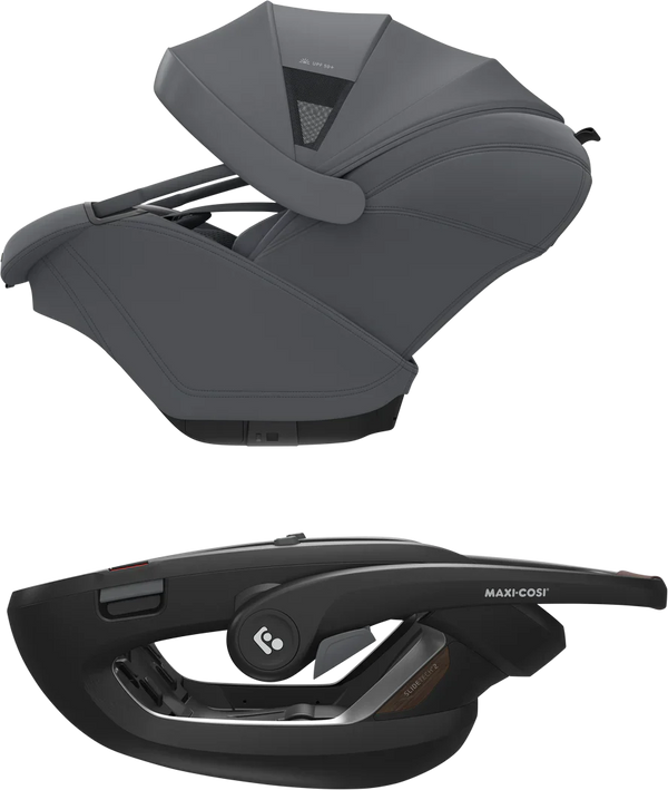 Maxi Cosi Coral Slide Pro i-Size Babyschale Moon Graphite + Family Fix Slide Tech Pro