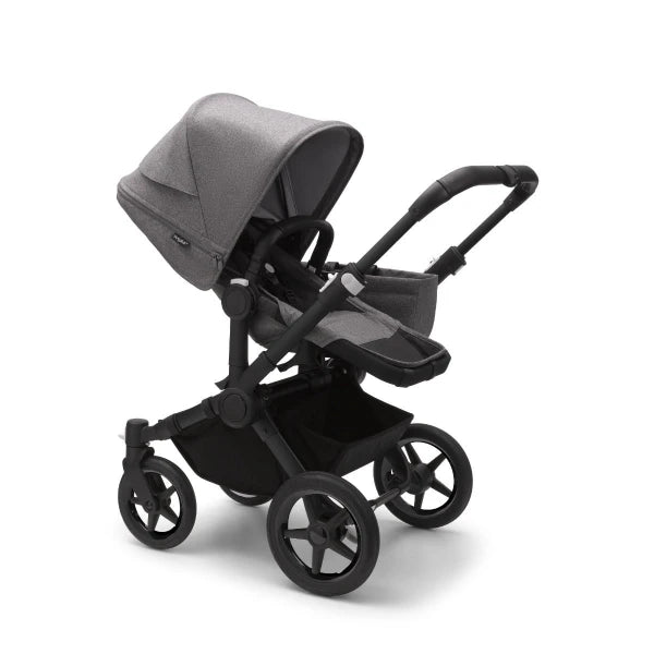 Bugaboo Donkey 5 Twin Gestell (Schwarz) / Stoff (Mitternachtsschwarz) / Dach (Morgenrot)