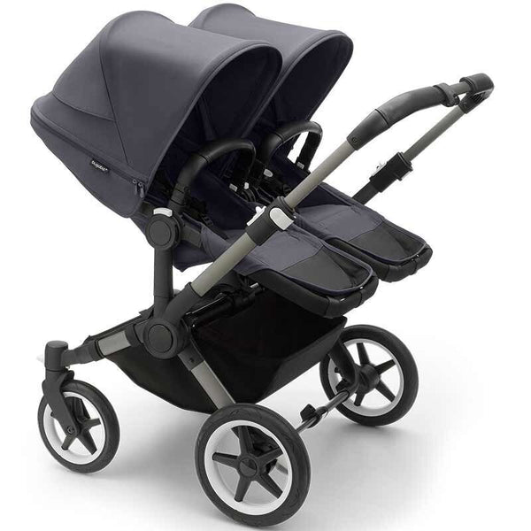 Bugaboo Donkey 5 Twin Gestell (Graphit) / Stoff (Sturmblau) / Dach (Sturmblau)