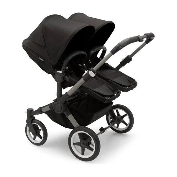 Bugaboo Donkey 5 Twin Gestell (Graphit) / Stoff (Mitternachtsschwarz) / Dach (Mitternachtsschwarz) Ultimate Bundle