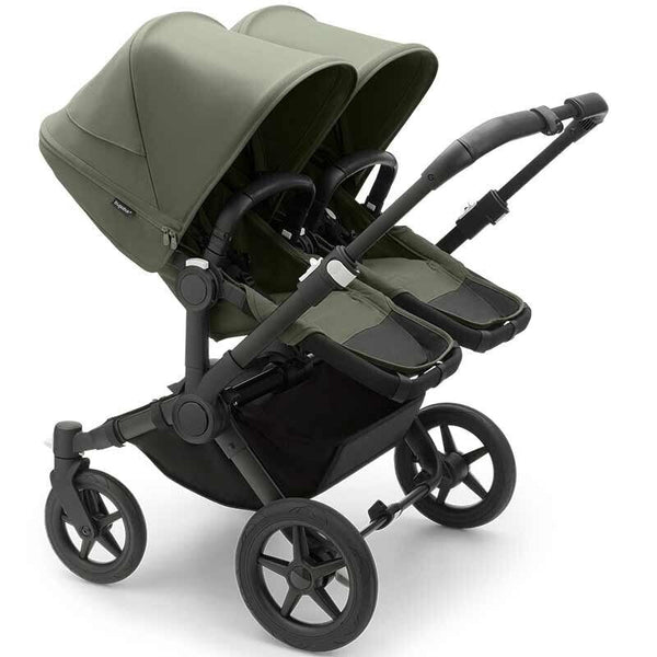 Bugaboo Donkey 5 Twin Gestell (Schwarz) / Stoff (Waldgrün) / Dach (Waldgrün) Ultimate Bundle