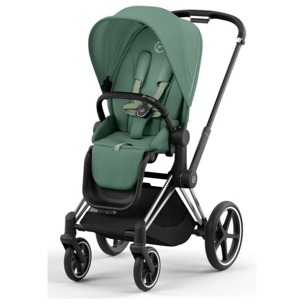 Cybex Priam Set Gestell (Chrome Black) /Stoff (Leaf Green)