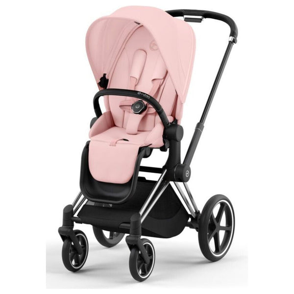 Cybex Priam Set Gestell (Chrome Black) /Stoff (Peach Pink)