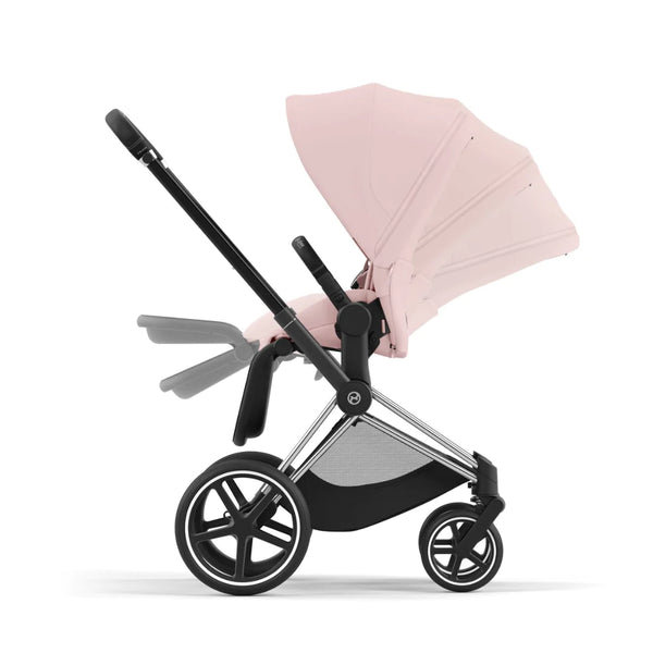 Cybex e-Priam Set Gestell (Chrome Black) /Stoff (Peach Pink)