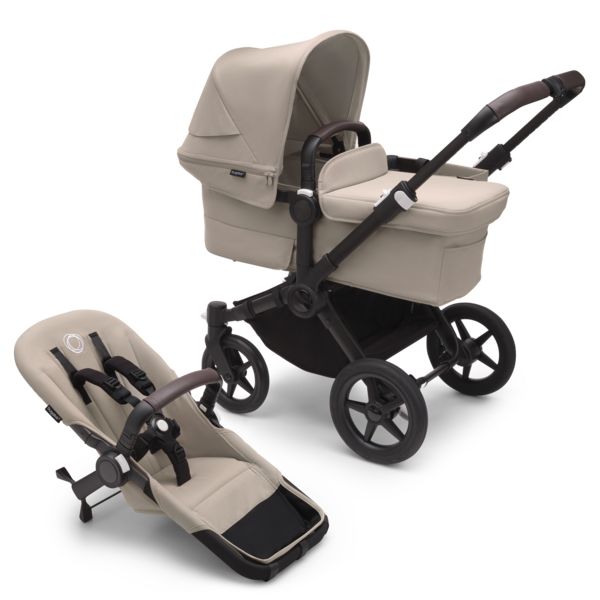 Bugaboo Donkey 5 Mono Gestell (Black) / Stoff (Desert Taupe) / Dach ( Desert Taupe)