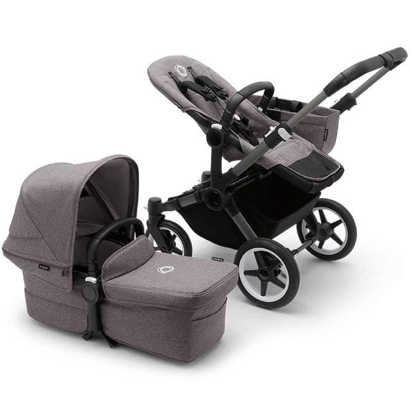 Bugaboo Donkey 5 Mono Gestell (Graphit) / Stoff (Grau Meliert) / Dach ( Grau Meliert)