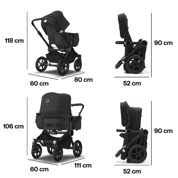 Bugaboo Donkey 5 Mono Gestell (Graphit) / Stoff (Sturmblau) / Dach ( Sturmblau)