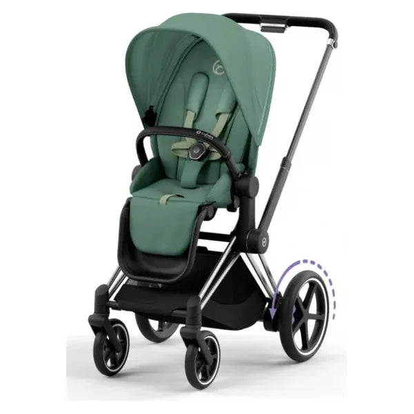 Cybex e-Priam Set Gestell (Chrome Black) /Stoff (Leaf Green)