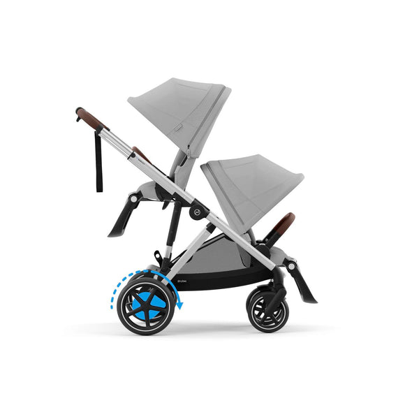 Cybex e-Gazelle S (Silbernen Rahmen) Stone Grey + Cot S gratis