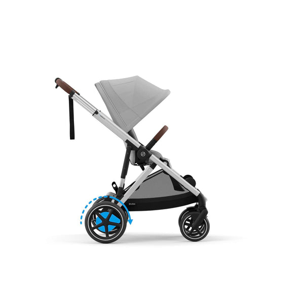 Cybex e-Gazelle S (Silbernen Rahmen) Stone Grey + Cot S gratis