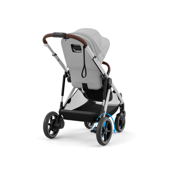 Cybex e-Gazelle S (Silbernen Rahmen) Stone Grey + Cot S gratis