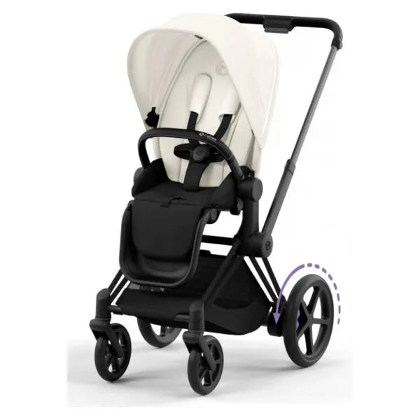 Cybex e-Priam Set Gestell (Matt Black) /Stoff (Off White)