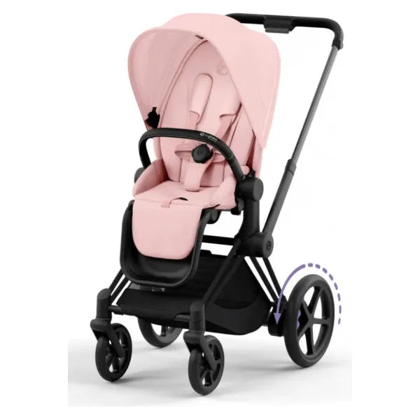 Cybex e-Priam Set Gestell (Matt Black) /Stoff (Peach Pink)