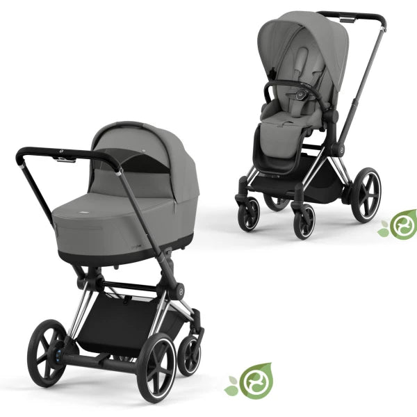 CYBEX e-PRIAM SET GESTELL (CHROME BLACK) /STOFF (PEARL GREY)