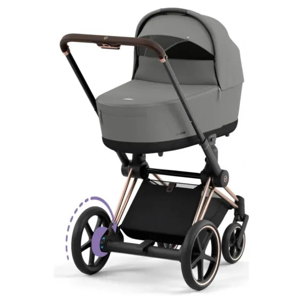 Cybex e-Priam Set Gestell (Rosegold) /Stoff (Mirage Grey)