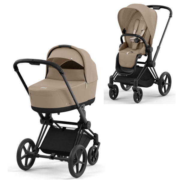 Cybex Priam Set Gestell (Matt Black) /Stoff (Cozy Beige)