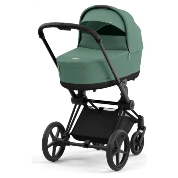 Cybex Priam Set Gestell (Matt Black) /Stoff (Leaf Green)