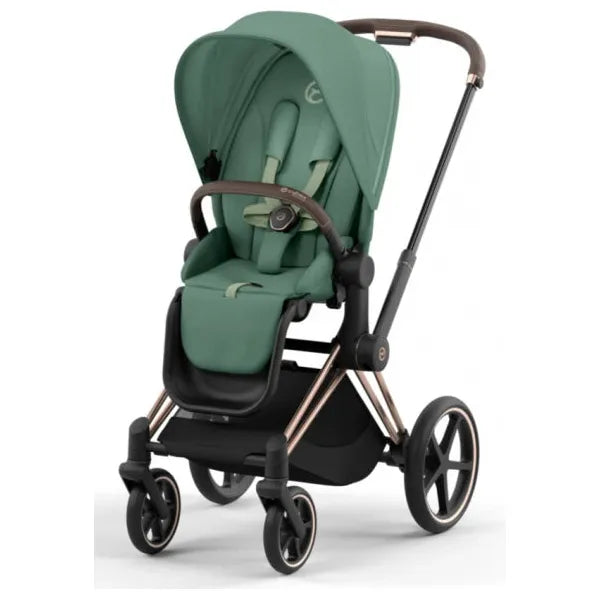 Cybex Priam Set Gestell (Rosegold) /Stoff (Leaf Green)