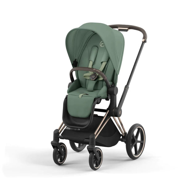 Cybex e-Priam Set Gestell (Rosegold) /Stoff (Leaf Green)