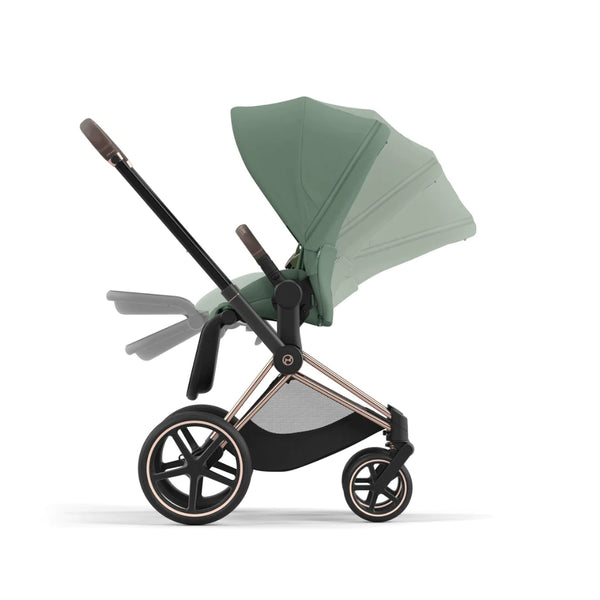 Cybex Priam Set Gestell (Rosegold) /Stoff (Leaf Green)